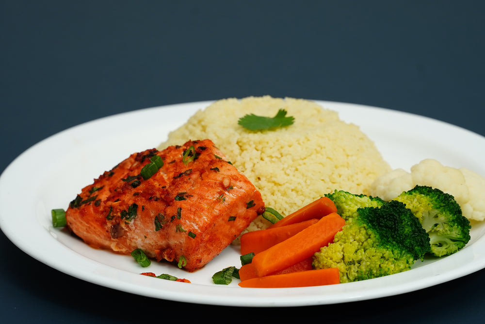 PAN SEARED SALMON WITH QUINOA AND VEGETABLES